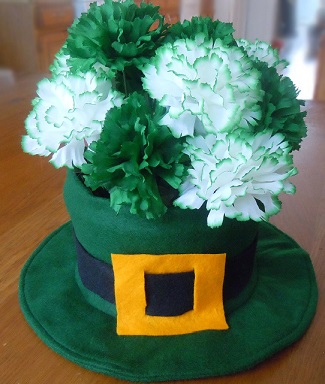Floral centeriece - Leprechaun hat
